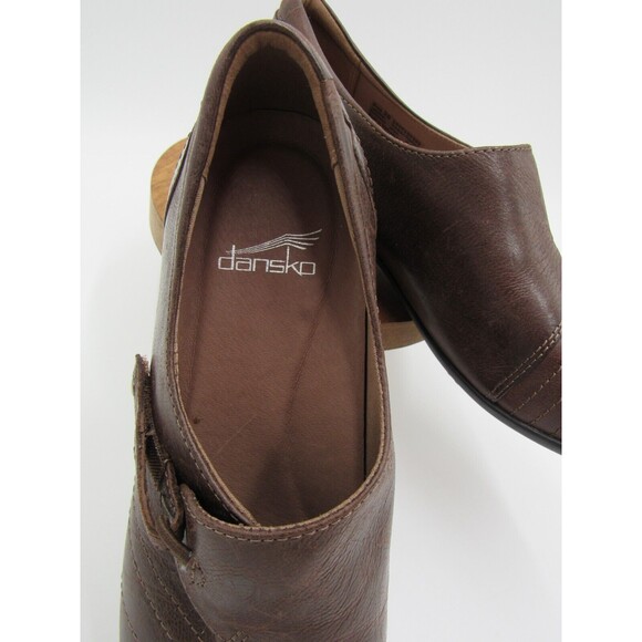 Dansko Women's 7.5 Franny Loafer Chocolate Burnished Calf Brown Size 38 Clogs - Picture 13 of 14